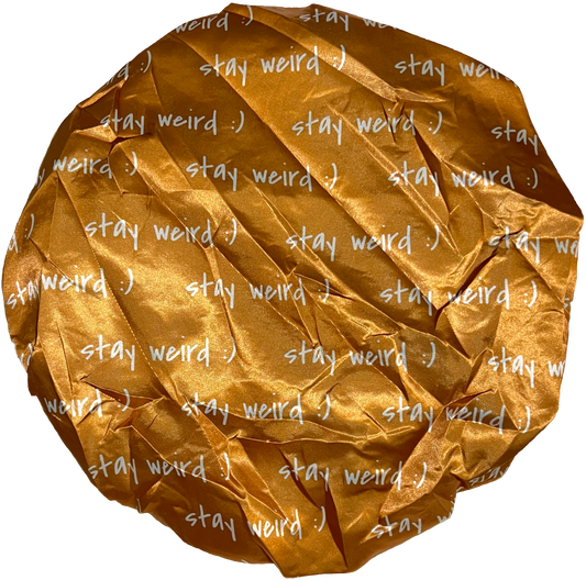 Gold "Stay Weird" Bonnet