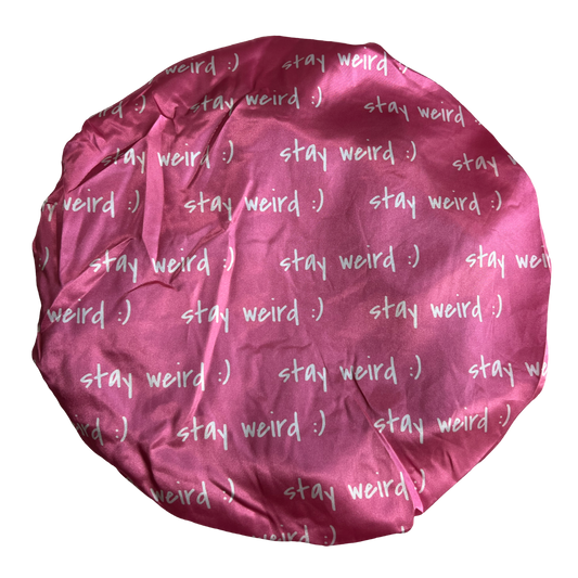 Pink "Stay Weird" Bonnet