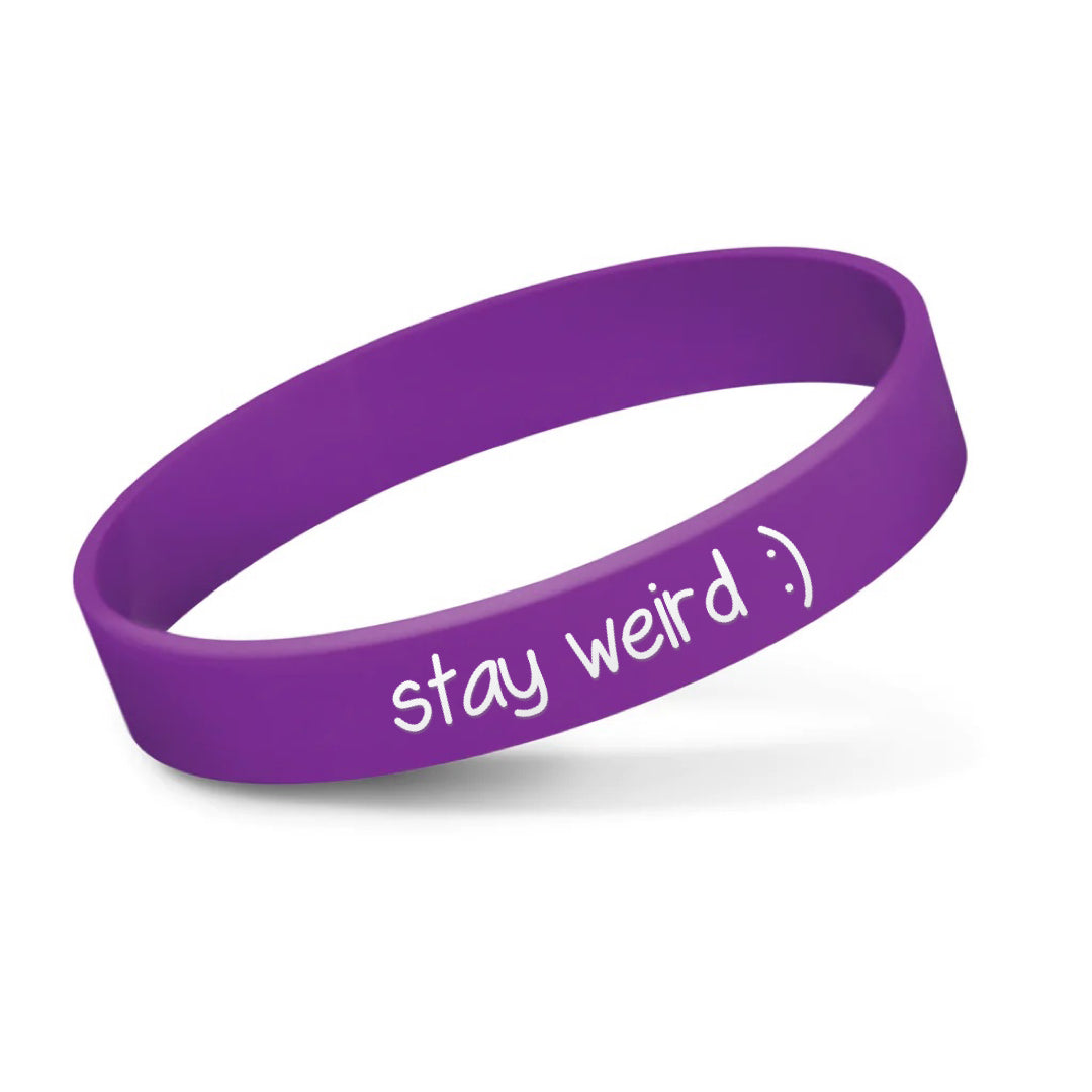Purple Stay Weird :) Wristband