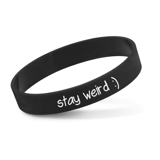 Black Stay Weird :) Wristband